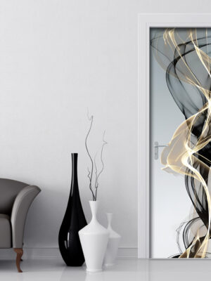 Decoro porta astratto "FUMO DORATO"