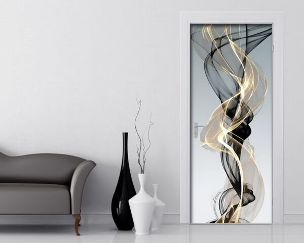 Decoro porta astratto "FUMO DORATO"