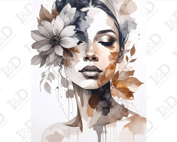Quadro moderno su tela volto donna "AUTUMN SOUL"