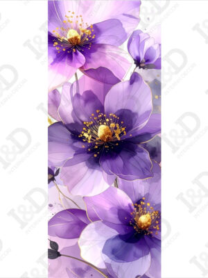 Trasparenze di fiori viola-adesivo per porte