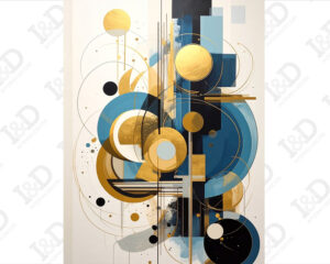 Quadro su tela astratto-caos tra oro e blu