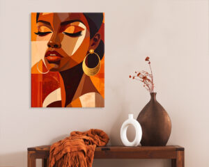 Quadro moderno donna "ELEGANTI GEOMETRIE"