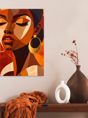 Quadro moderno donna "ELEGANTI GEOMETRIE"