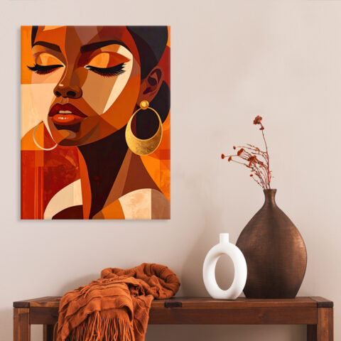 Quadro moderno donna "ELEGANTI GEOMETRIE"