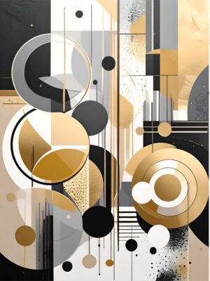 Stampa su tela astratto-caos tra oro e nero