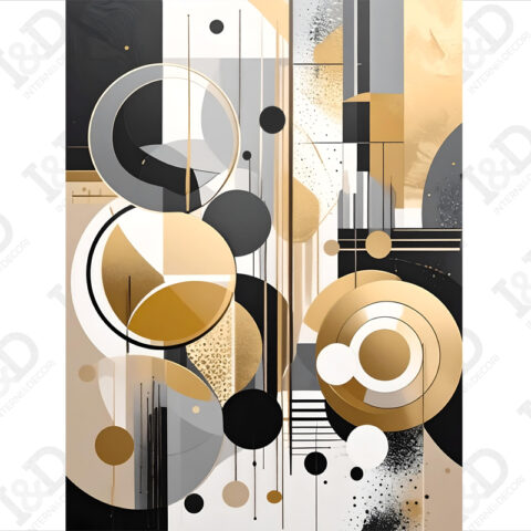 Stampa su tela astratto-caos tra oro e nero