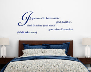 Adesivo murale frase Walt Whitman "IF YOU WANT TO KNOW WHERE..."