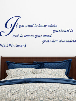 Adesivo murale frase Walt Whitman "IF YOU WANT TO KNOW WHERE..."