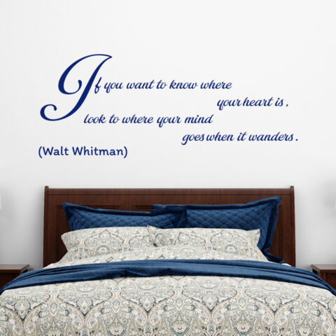 Adesivo murale frase Walt Whitman "IF YOU WANT TO KNOW WHERE..."