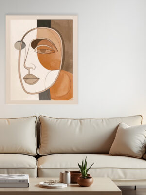 Quadro moderno astratto volto "EQUILIBRIO DI LUCE E OMBRE"