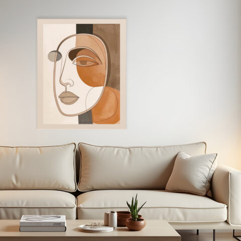 Quadro moderno astratto volto "EQUILIBRIO DI LUCE E OMBRE"