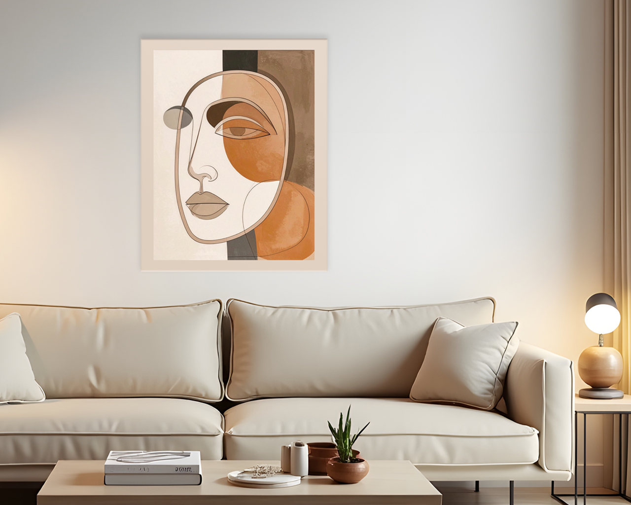 Quadro moderno astratto volto “EQUILIBRIO DI LUCE E OMBRE”