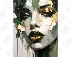 Stampa su tela ritratto femminile-golden vision