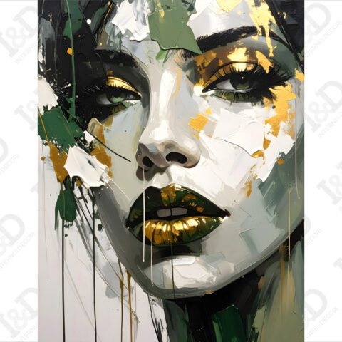 Stampa su tela ritratto femminile-golden vision