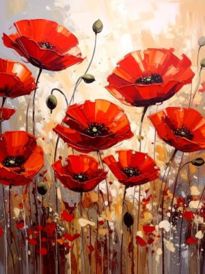 Papaveri danzanti-quadro moderno su tela