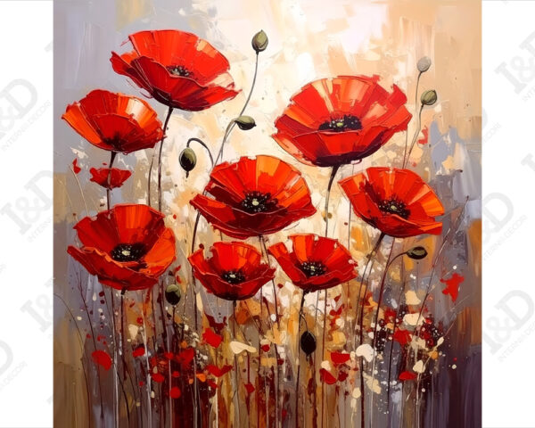 Quadro moderno arte - "PAPAVERI DANZANTI"