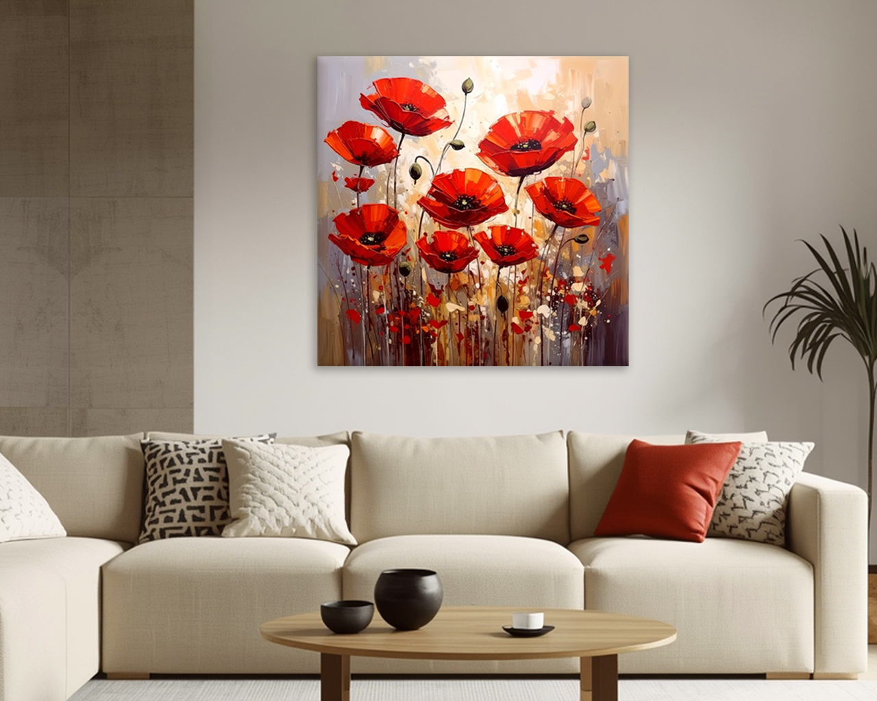 Quadro moderno arte – “PAPAVERI DANZANTI”