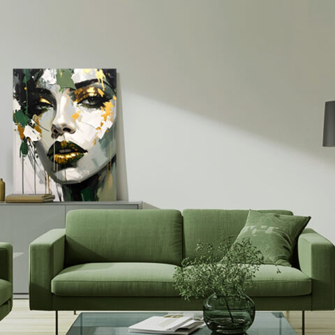 Stampa su tela ritratto femminile - "GOLDEN VISION”