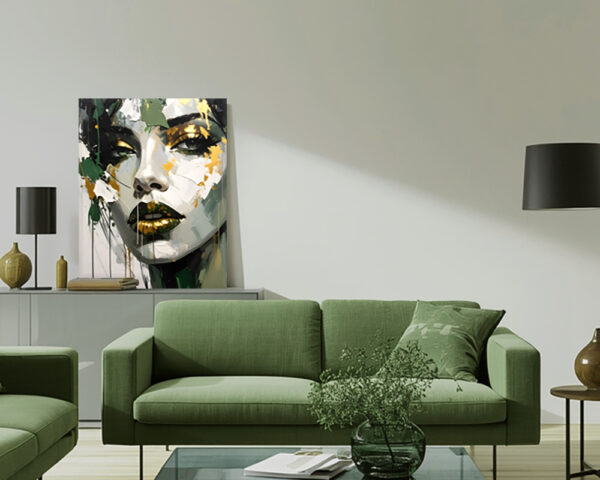 Stampa su tela ritratto femminile - "GOLDEN VISION”