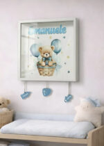 "ORSETTO CON PALLONCINI" - Quadretto nascita personalizzato con nome