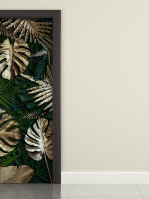 Adesivo per porta foglie “TROPICAL GOLD LEAVES”