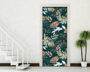 Adesivo per porta foglie verde petrolio "TROPICAL NIGHT"