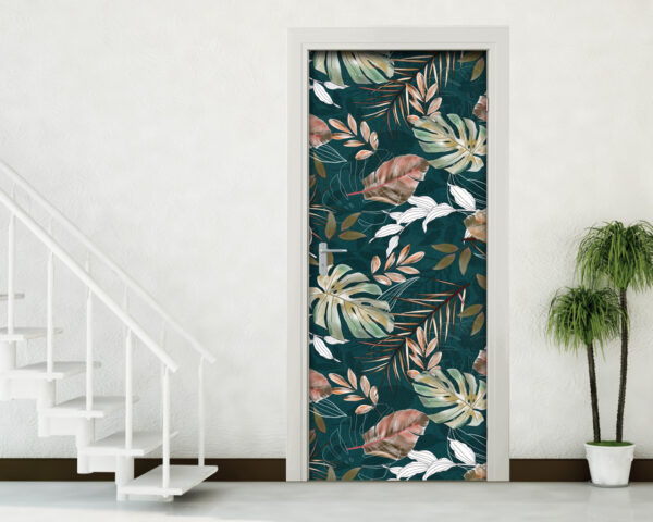 Adesivo per porta foglie verde petrolio "TROPICAL NIGHT"