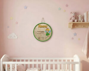 Targa nascita fatina personalizzata a taglio laser