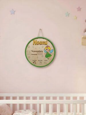 Targa nascita in legno personalizzata "UNA DOLCE FATINA”