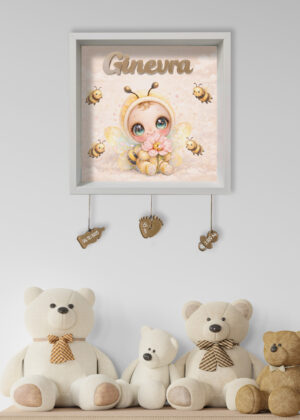 Quadretto nascita personalizzato-apina e gli amici del bosco