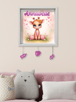 "DOLCE GIRAFFINA" - Quadretto nascita personalizzato con nome
