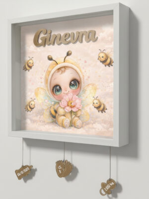 Baby bee con apine-quadretto nascita personalizzato