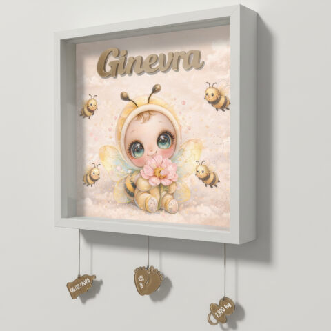 Baby bee con apine-quadretto nascita personalizzato