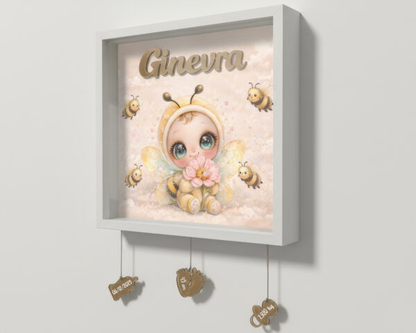 Quadretto nascita personalizzato con nome – BABY BEE CON APINE
