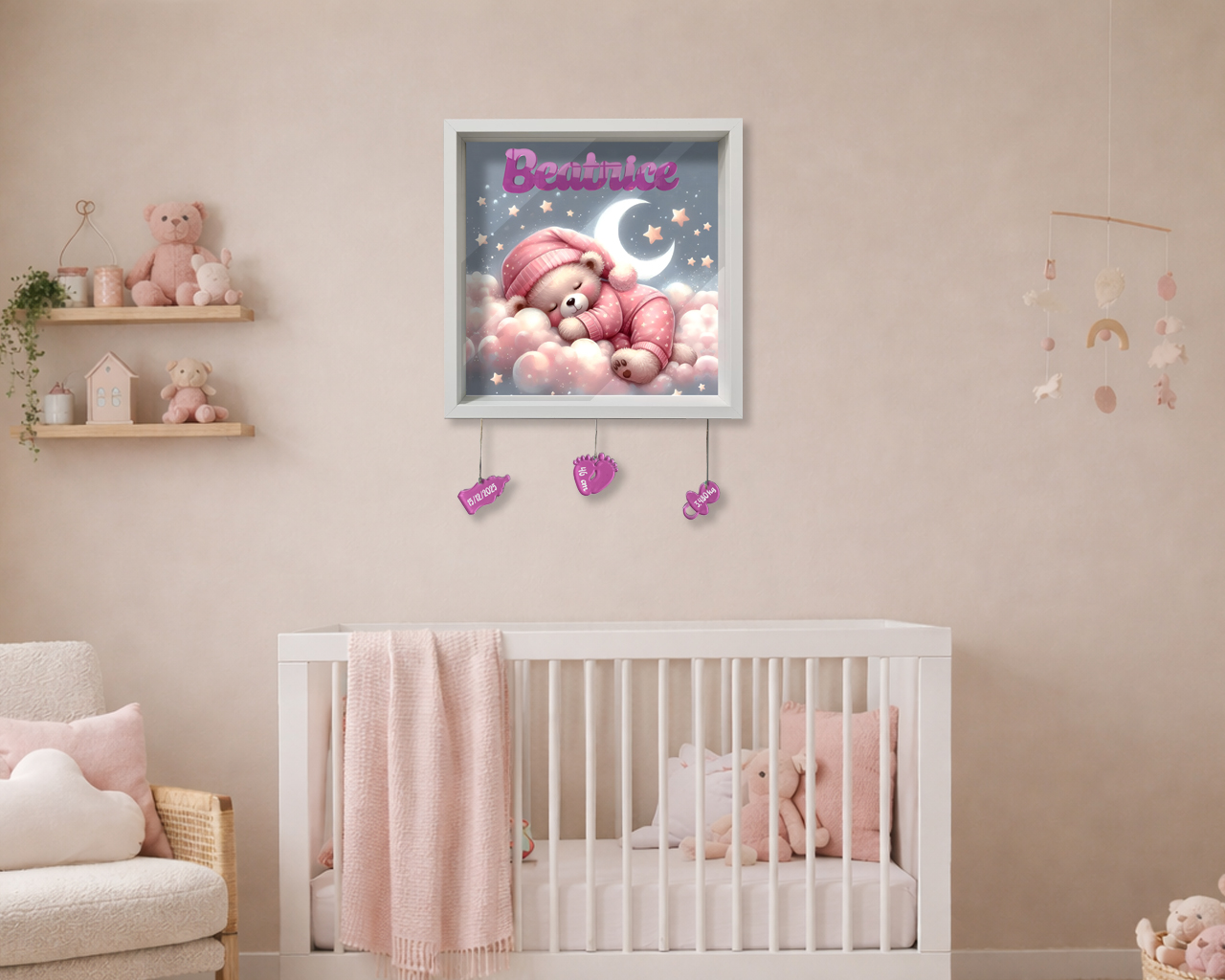 Quadretto nascita personalizzato con nome – “SWEET DREAMS”