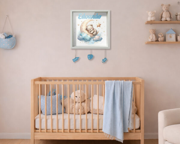 Quadretto nascita personalizzato con nome – "ORSETTO CHE DORME"