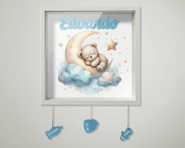 Quadretto nascita personalizzato con nome – "ORSETTO CHE DORME"