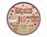 Targa nascita in legno personalizzata con nome - "IT'S A GIRL”