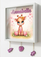 "DOLCE GIRAFFINA" - Quadretto nascita personalizzato con nome