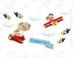 Adesivo murale personalizzato con nome "SCIMMIETTE IN VOLO"