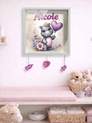 Quadretto nascita personalizzato con nome – "SWEET HIPPO"