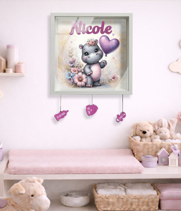 Quadretto nascita personalizzato con nome – "SWEET HIPPO"