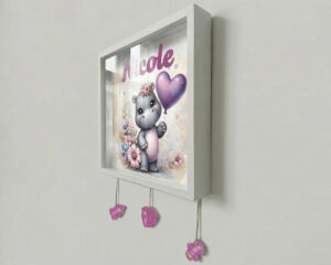 Quadretto nascita personalizzato con nome-sweet hippo