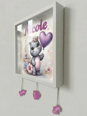 Quadretto nascita personalizzato con nome-sweet hippo