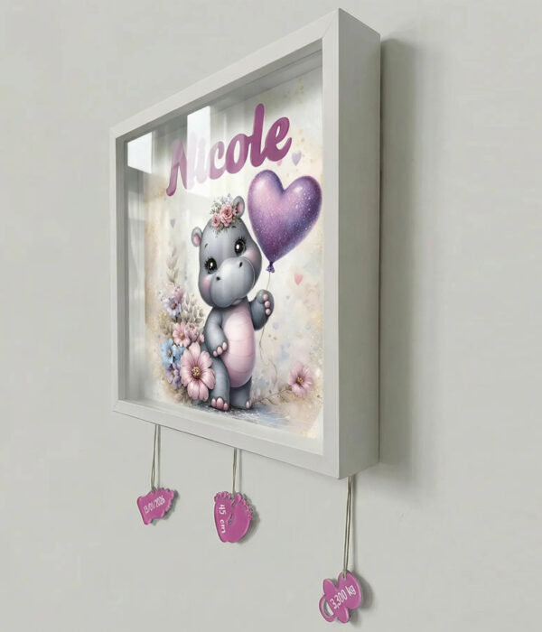 Quadretto nascita personalizzato con nome-sweet hippo