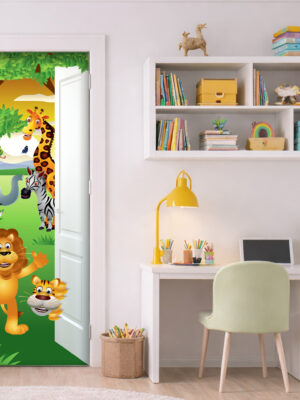 Adesivo per porte cameretta "SALUTI DALLA SAVANA"