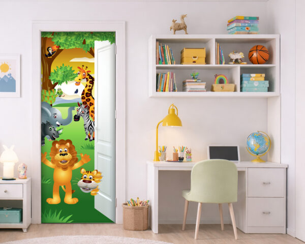 Adesivo per porte cameretta "SALUTI DALLA SAVANA"