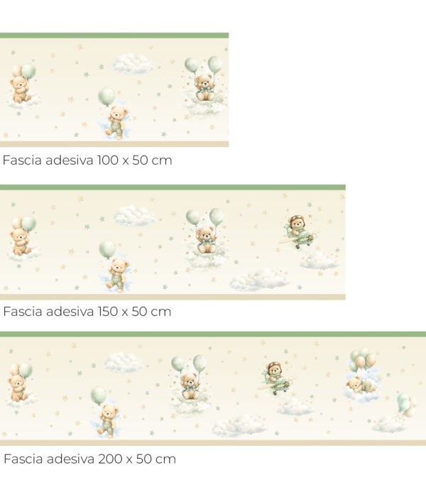 Fascia adesiva orsetti tra nuvolette e stelline