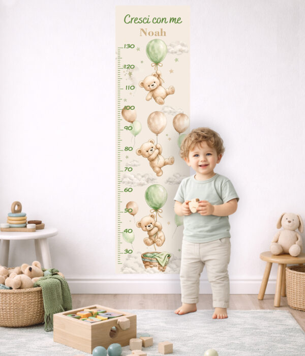 Metro crescita personalizzato - “CRESCI CON ME CON ORSETTI IN VOLO"