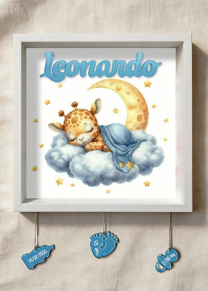 "DOLCE GIRAFFINA" - Quadretto nascita personalizzato con nome